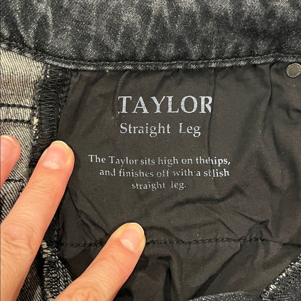 NWT Black Orchid Foil Hem Taylor Straight Leg Jeans Charcoal Gray 26 - Picture 12 of 14